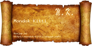 Mondok Kitti névjegykártya