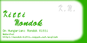 kitti mondok business card